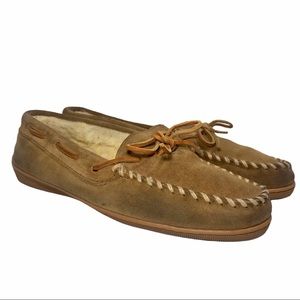 MINNETONKA Cinnamon Suede Hard Sole Moccasins